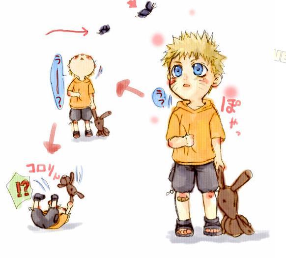 Kawai Baby Naruto and his teddy bear